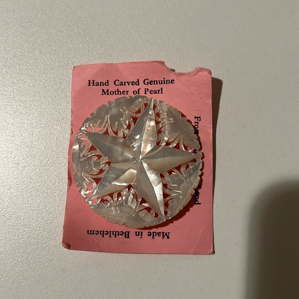 Vintage mother of pearl brooch pin